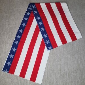 Crate & Barrel Stars & Stripes American Flag 108" Table Runner Patriotic Decor